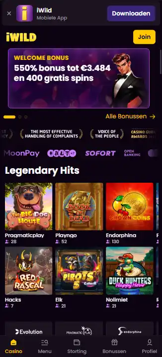 Mobilny widok strony iWild na smartfonie