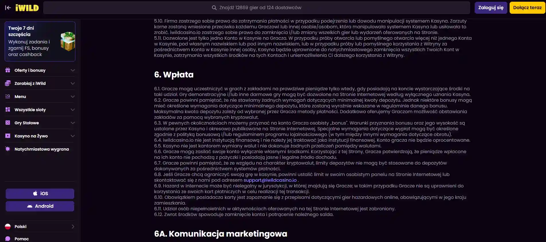 Kasjer iWild z aktualnymi metodami płatności