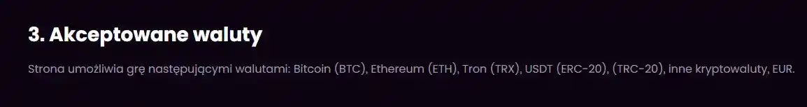 Sekcja kryptowalut w kasjerze iWild